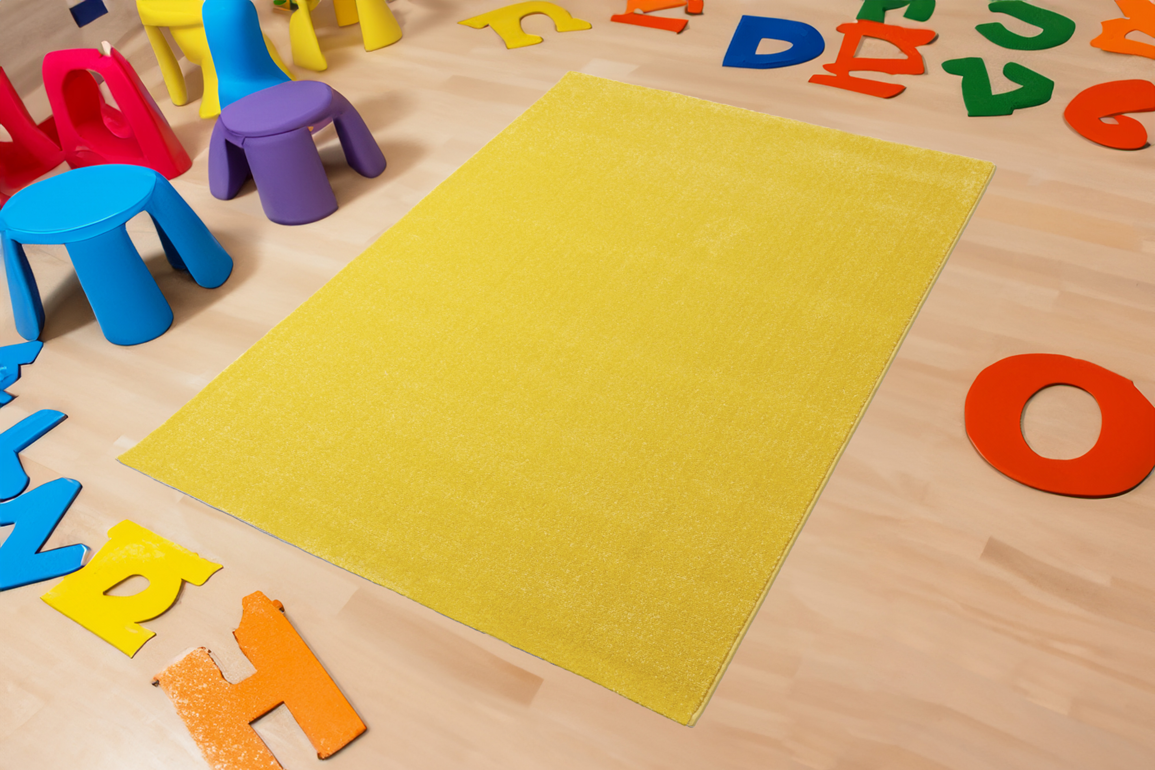 Zora egyszínű szőnyeg Sárga 200x280 cm